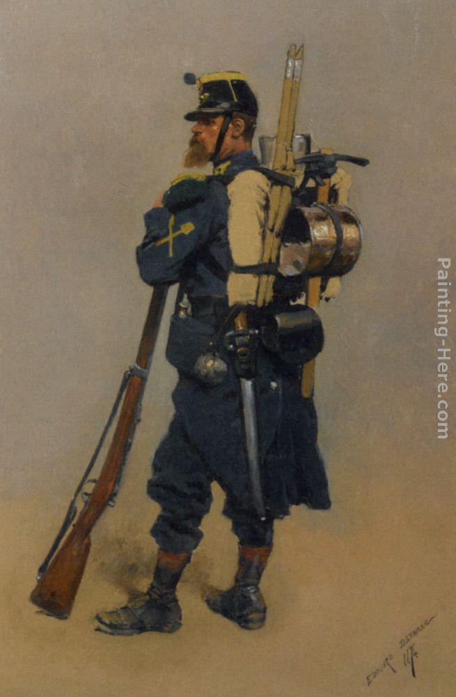 Un soldat de linfanterie painting - Jean Baptiste Edouard Detaille Un soldat de linfanterie art painting